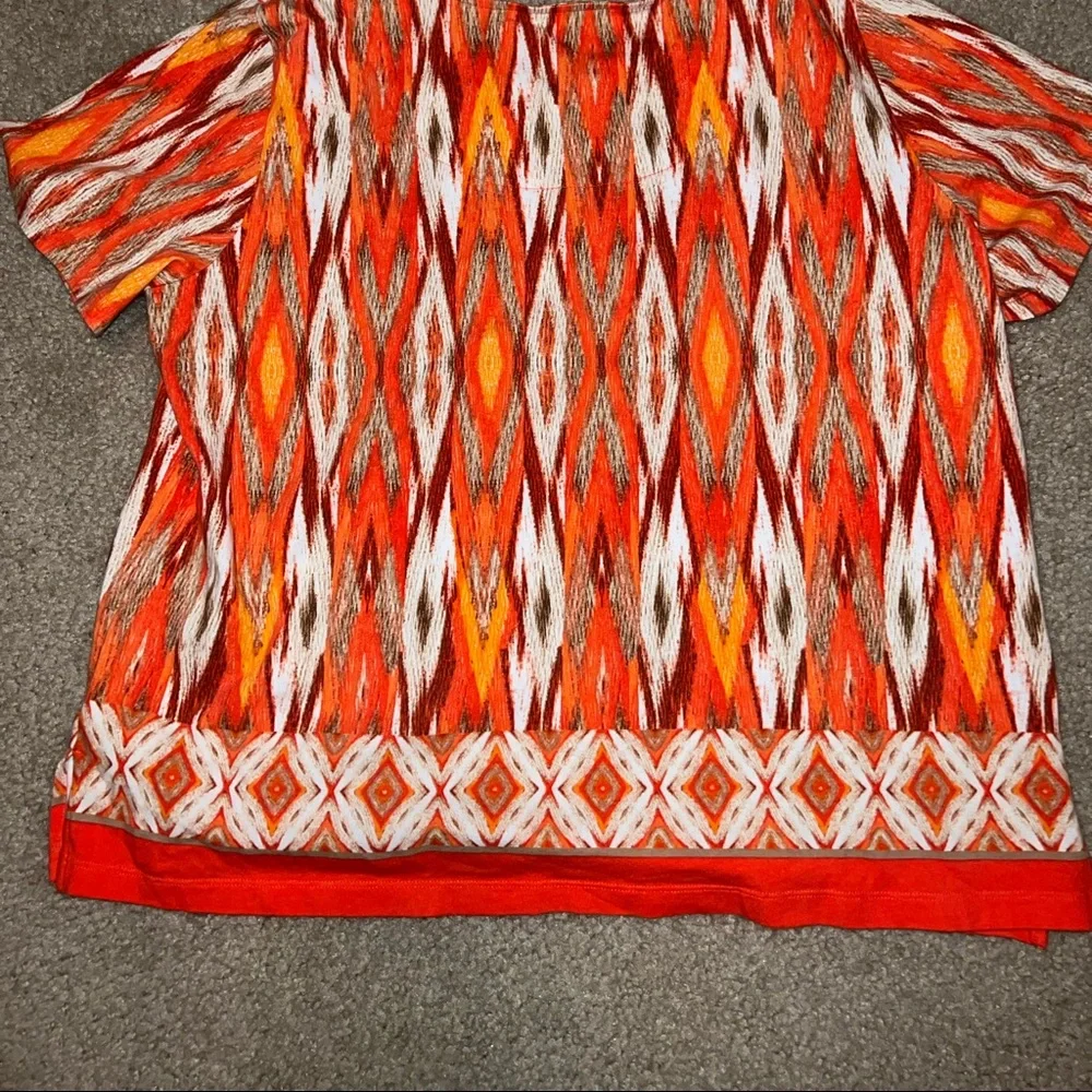 Alfred Dunner Orange, White & Maroon Shirt size PL - Picture 9 of 9